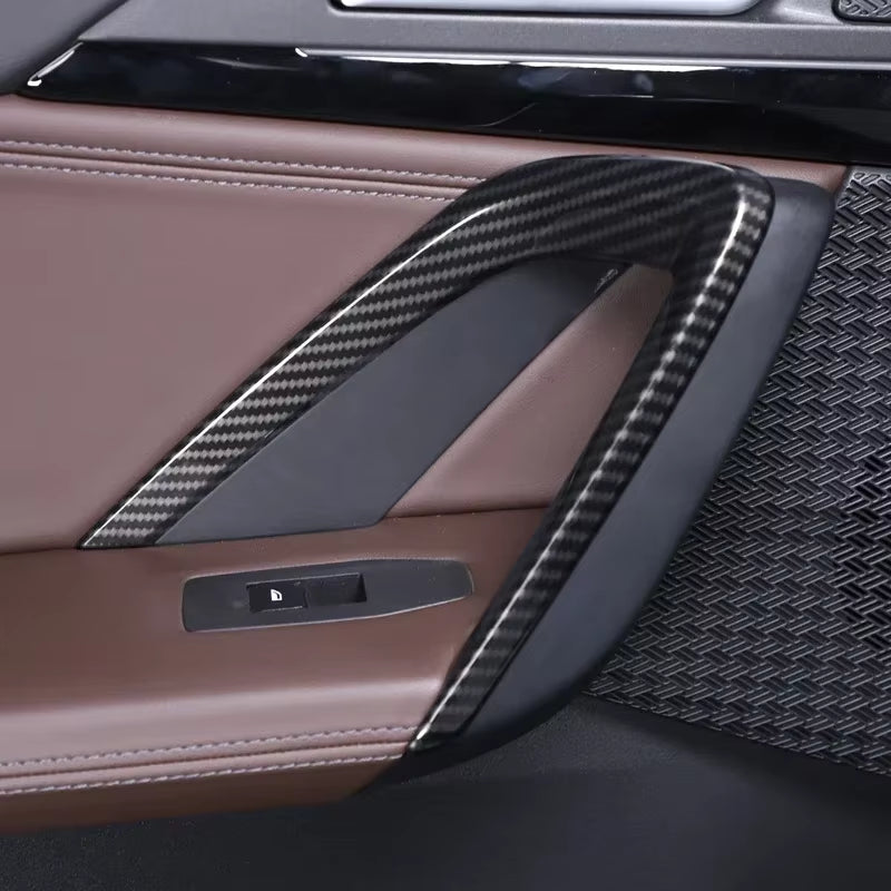 For BMW X1 IX1 U11 2023-2024 ABS Carbon Fiber Car Gear Panel Cover Decorate Kit Interior Car Accessoires
