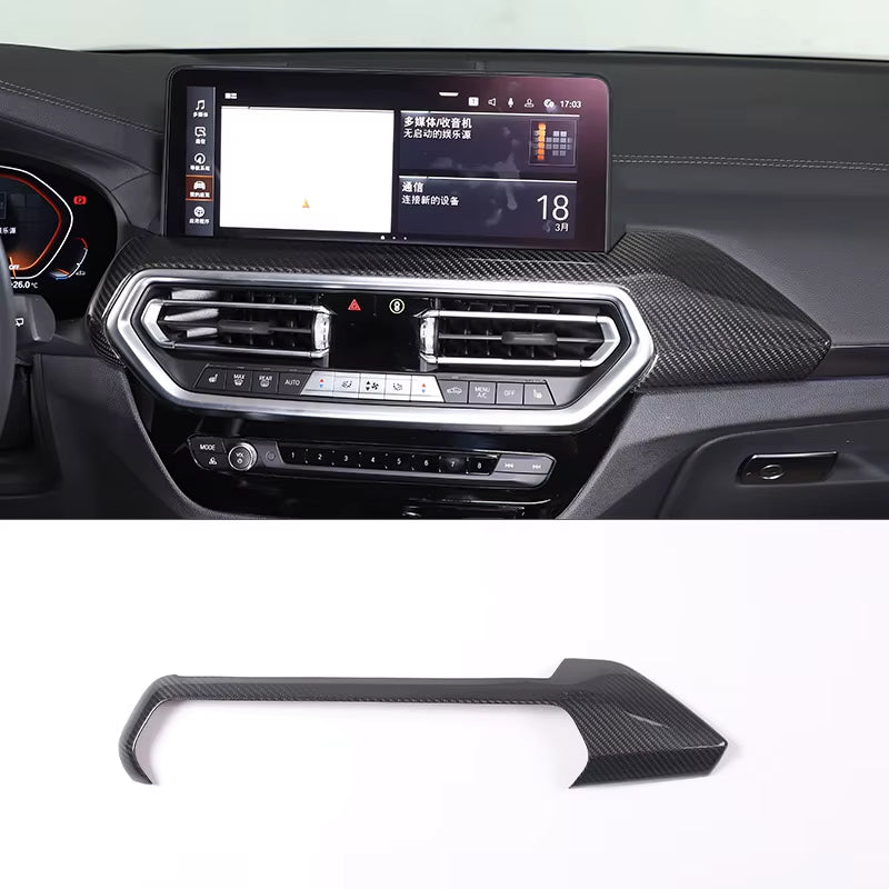 Real Carbon Fiber Car Center Console Decoration Cover Panel Trim for BMW X3 G01 X4 G02 2018 2019 2020 2021 2022+ Accessories
