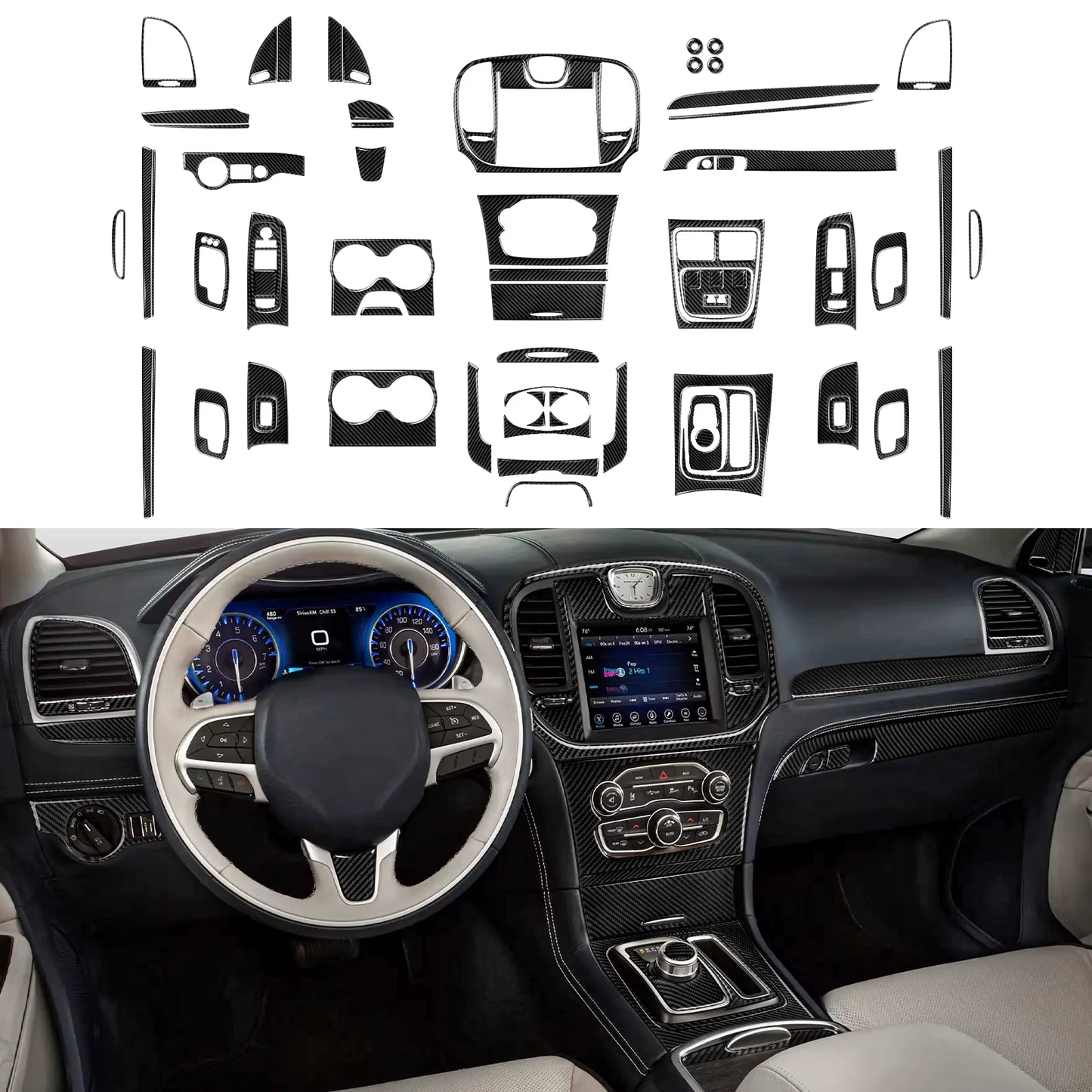 Gear Shift Panel Trim Decal | Chrysler 300 2011 2012 2013 2014 2015 2016 2017 2018 2019 2020 2021 2022 2023