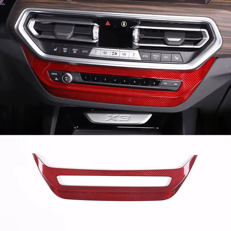 Real Carbon Fiber Car Center Console Decoration Cover Panel Trim for BMW X3 G01 X4 G02 2018 2019 2020 2021 2022+ Accessories