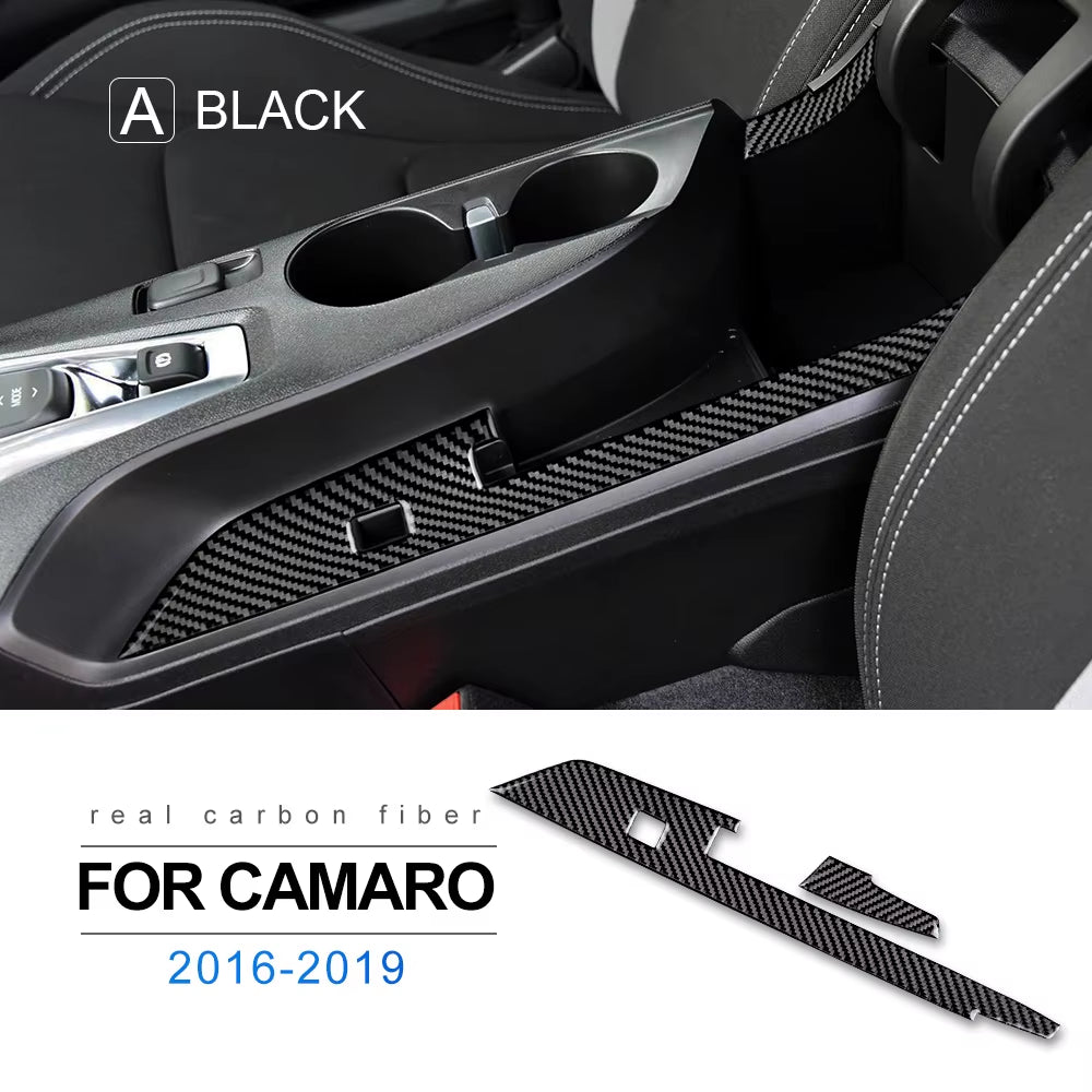 Real Carbon Fiber for Chevrolet Camaro 2016 2017 2018 2019 2020 2021 2022 2023 Car Interior Trim Red Black Accessories Sticker