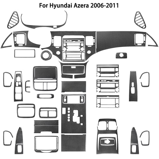 For Hyundai Azera 2006 2007 2008 2009 2010 2011 Carbon Fiber Black Various Parts Stickers Car Interior Decorative Accessories