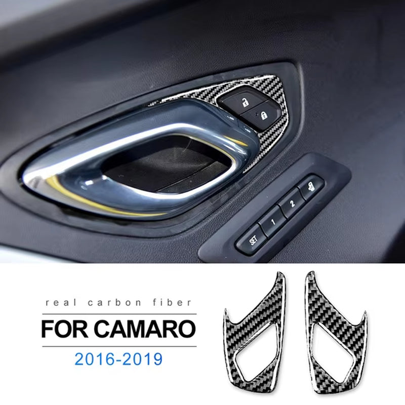 Real Carbon Fiber for Chevrolet Camaro 2016 2017 2018 2019 2020 2021 2022 2023 Car Interior Trim Red Black Accessories Sticker