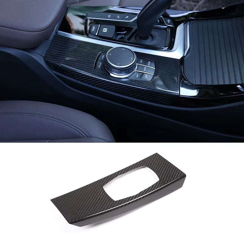 Real Carbon Fiber Car Center Console Decoration Cover Panel Trim for BMW X3 G01 X4 G02 2018 2019 2020 2021 2022+ Accessories