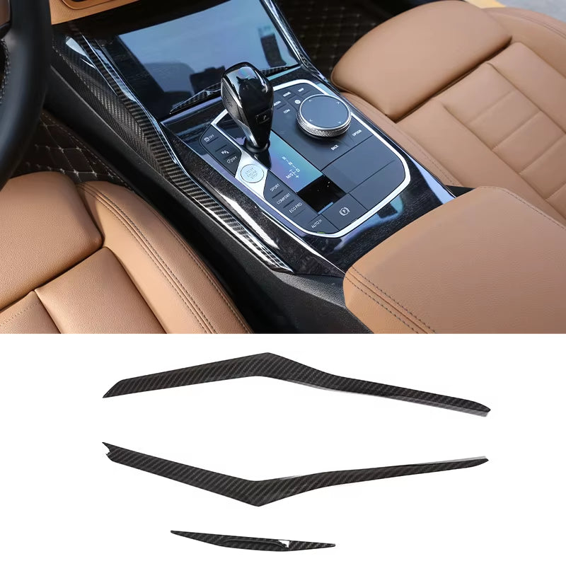 For BMW 3 Series G20 2020-2022 ABS Carbon Fiber Interior Kit Dashboard Console Gear Shift Panel Decoration Cover Trim Stickers