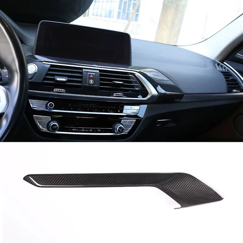 Real Carbon Fiber Car Center Console Decoration Cover Panel Trim for BMW X3 G01 X4 G02 2018 2019 2020 2021 2022+ Accessories