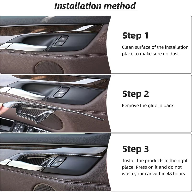 For BMW X5 F15 X6 F16 2014-2018,Steering Wheel,Dashboard,Console Gear Shifter,Panel Sticker,Car Interior Carbon Fiber Trim Cover