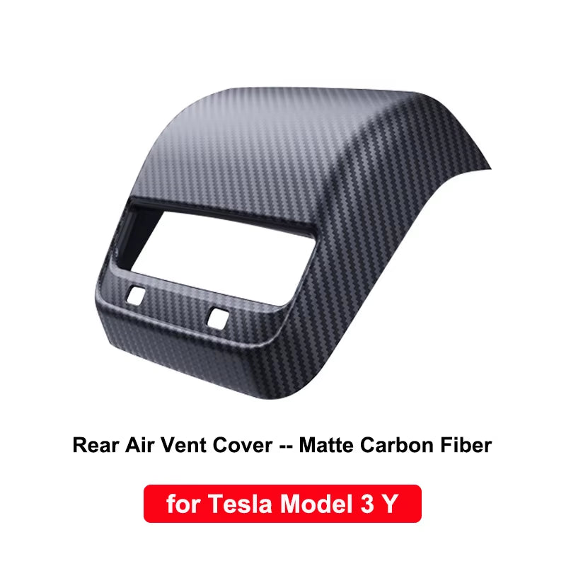 For Tesla Model Y 3 ABS Carbon Fiber Center Console Wrap Cover Kit Dashboard Armrest Door Side Trim Sticker Interior Accessories