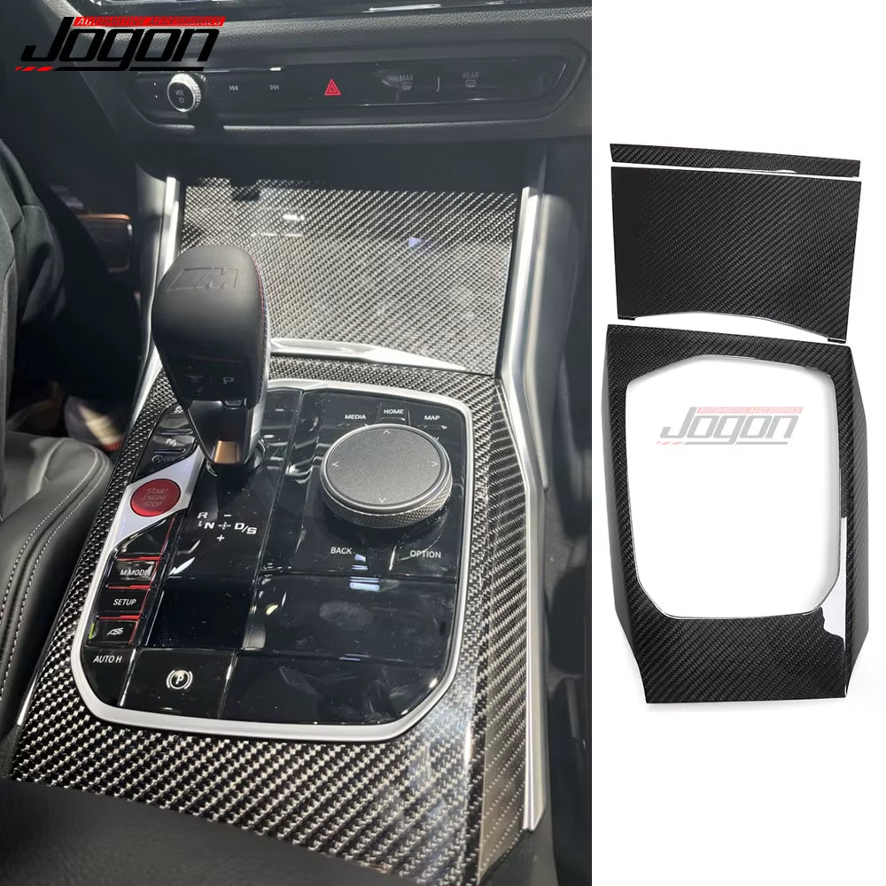 For BMW G80 G81 M2 M3 Touring Sedan Facelift 2022 2023 Car Dashboard Cover Center Console Gear Panel Trim Real Carbon Fiber