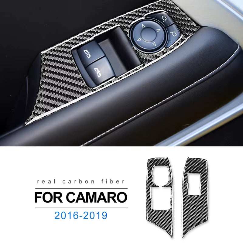 Real Carbon Fiber for Chevrolet Camaro 2016 2017 2018 2019 2020 2021 2022 2023 Car Interior Trim Red Black Accessories Sticker