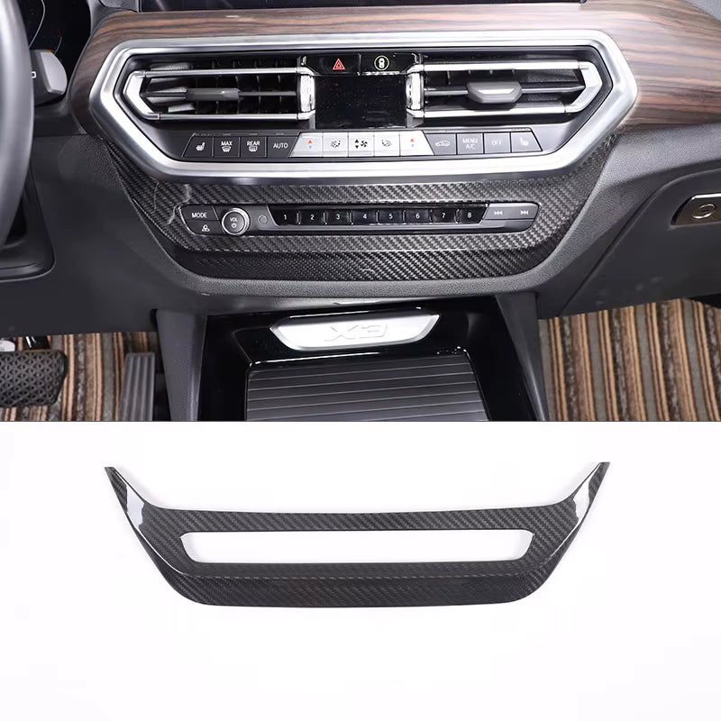 Real Carbon Fiber Car Center Console Decoration Cover Panel Trim for BMW X3 G01 X4 G02 2018 2019 2020 2021 2022+ Accessories