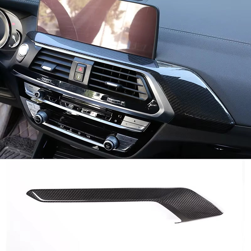 Real Carbon Fiber Car Center Console Decoration Cover Panel Trim for BMW X3 G01 X4 G02 2018 2019 2020 2021 2022+ Accessories