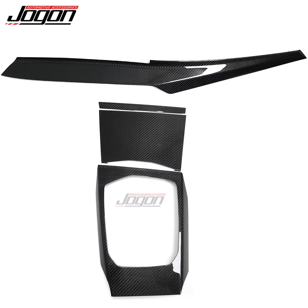 For BMW G80 G81 M2 M3 Touring Sedan Facelift 2022 2023 Car Dashboard Cover Center Console Gear Panel Trim Real Carbon Fiber