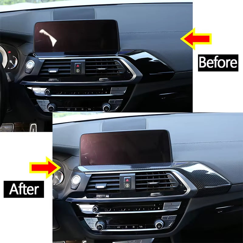 Real Carbon Fiber Car Center Console Decoration Cover Panel Trim for BMW X3 G01 X4 G02 2018 2019 2020 2021 2022+ Accessories