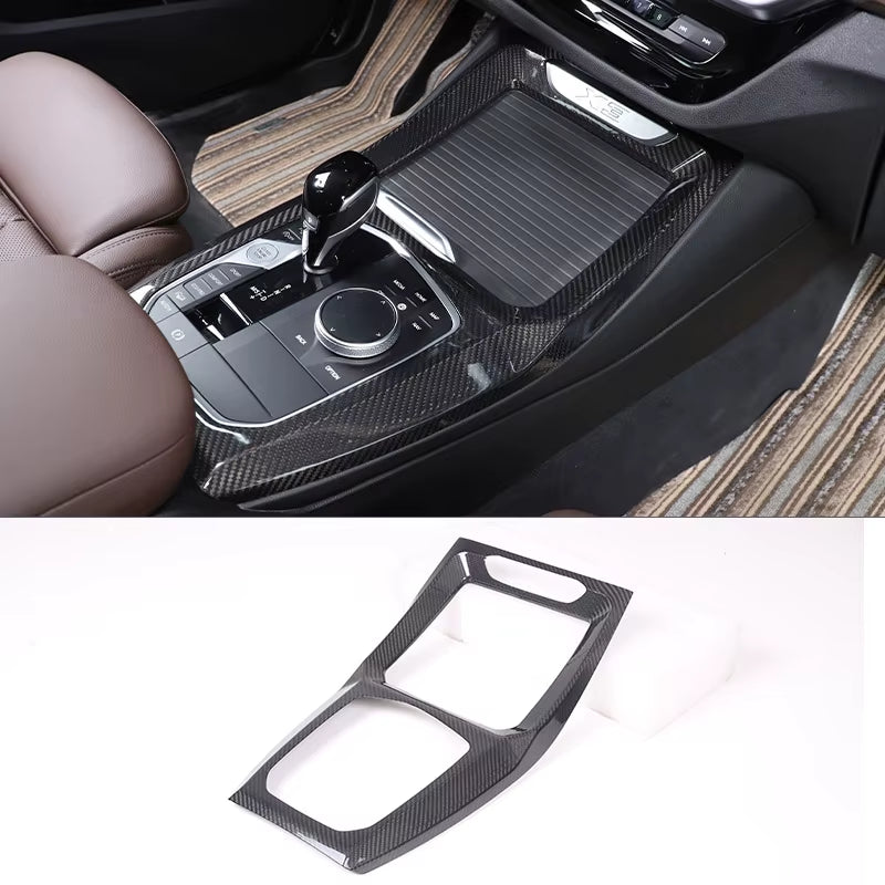Real Carbon Fiber Car Center Console Decoration Cover Panel Trim for BMW X3 G01 X4 G02 2018 2019 2020 2021 2022+ Accessories