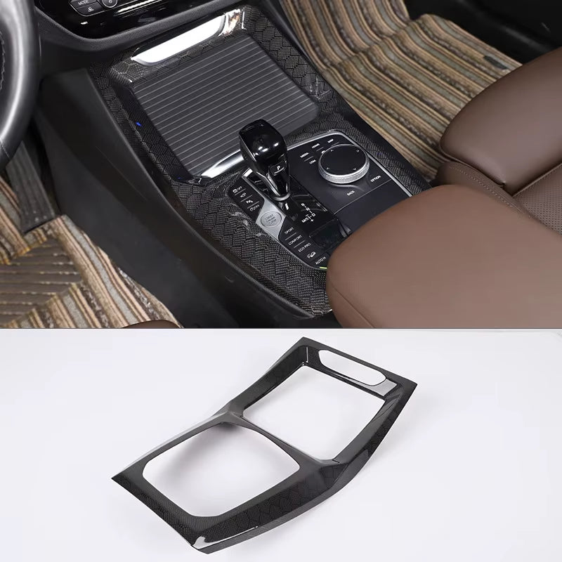 Real Carbon Fiber Car Center Console Decoration Cover Panel Trim for BMW X3 G01 X4 G02 2018 2019 2020 2021 2022+ Accessories