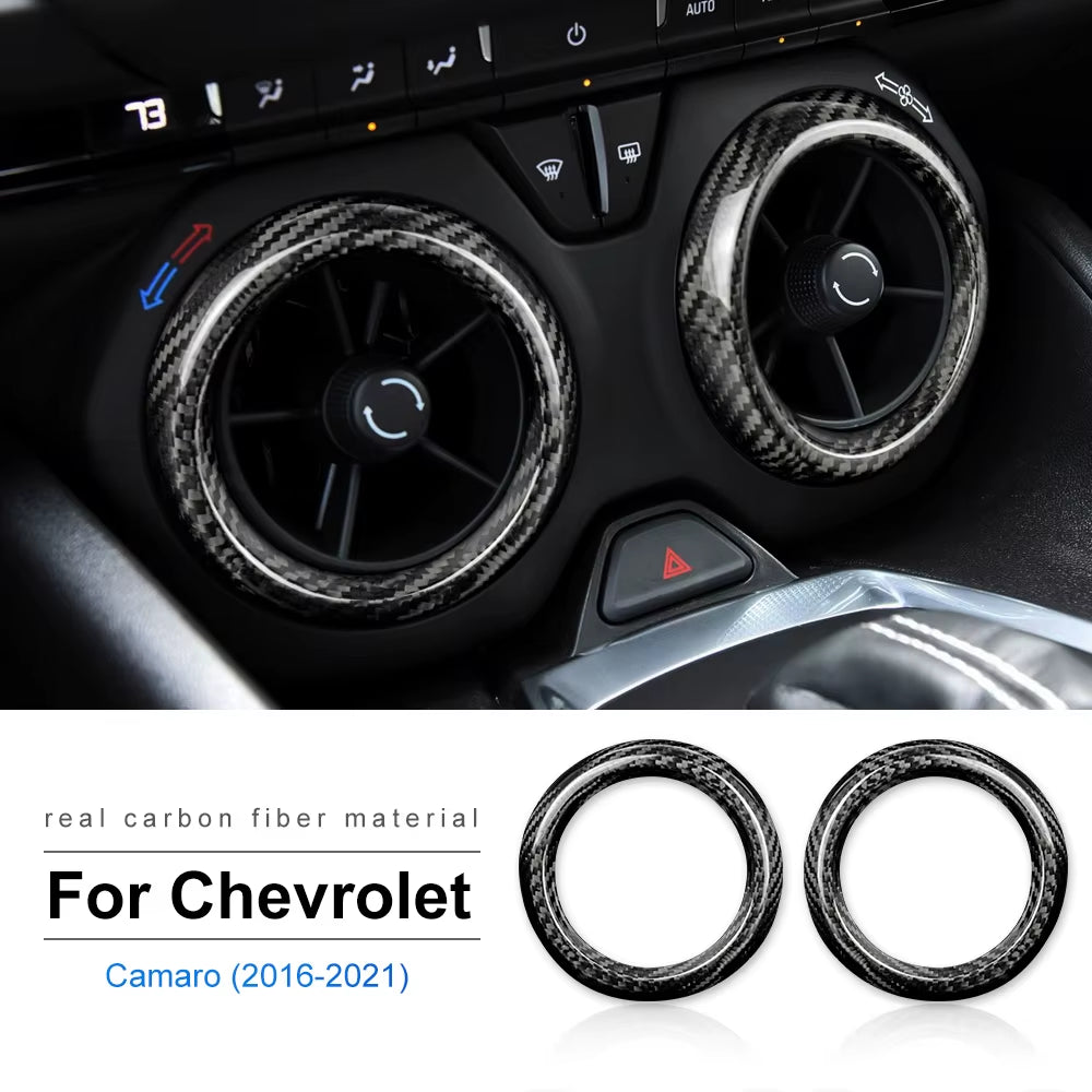 Real Carbon Fiber for Chevrolet Camaro 2016 2017 2018 2019 2020 2021 2022 2023 Car Interior Trim Red Black Accessories Sticker