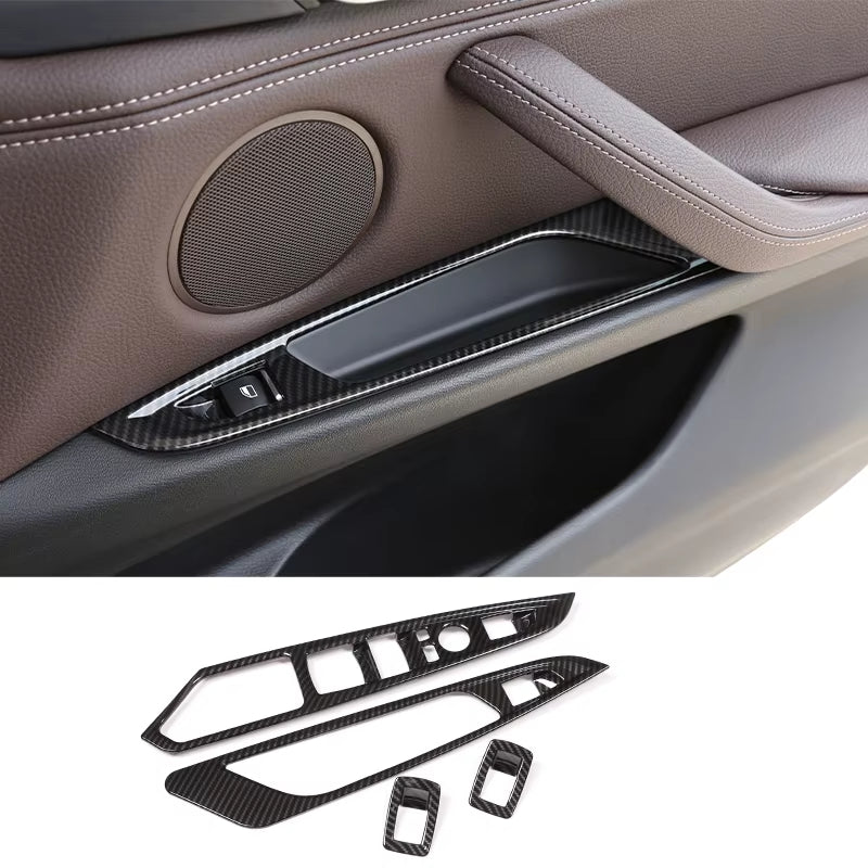 For BMW X5 F15 X6 F16 2014-2018,Steering Wheel,Dashboard,Console Gear Shifter,Panel Sticker,Car Interior Carbon Fiber Trim Cover