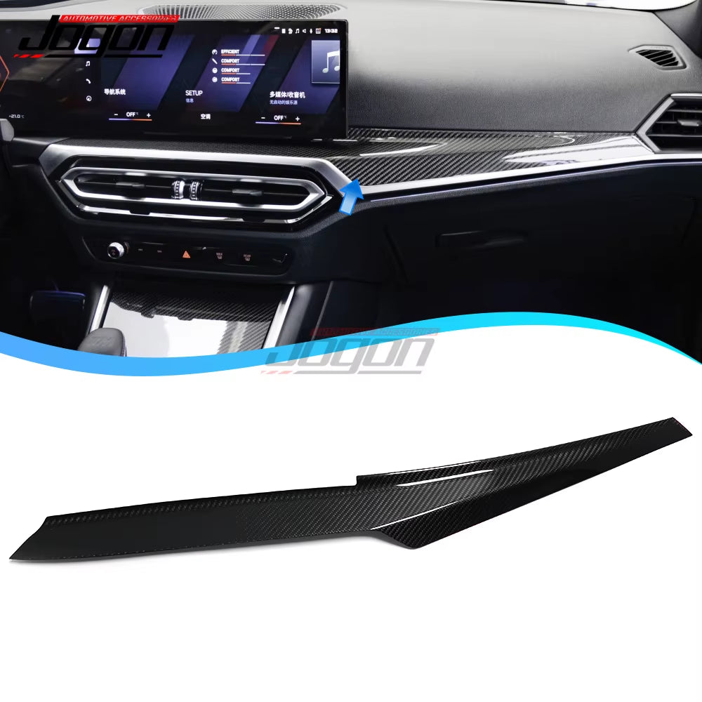 For BMW G80 G81 M2 M3 Touring Sedan Facelift 2022 2023 Car Dashboard Cover Center Console Gear Panel Trim Real Carbon Fiber