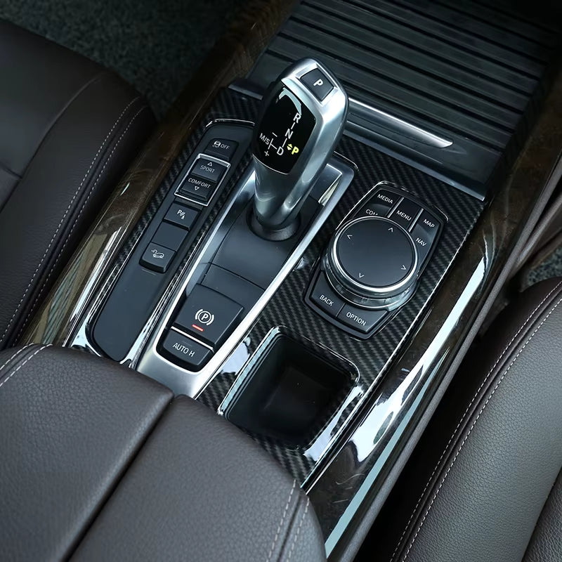 For BMW X5 F15 X6 F16 2014-2018,Steering Wheel,Dashboard,Console Gear Shifter,Panel Sticker,Car Interior Carbon Fiber Trim Cover