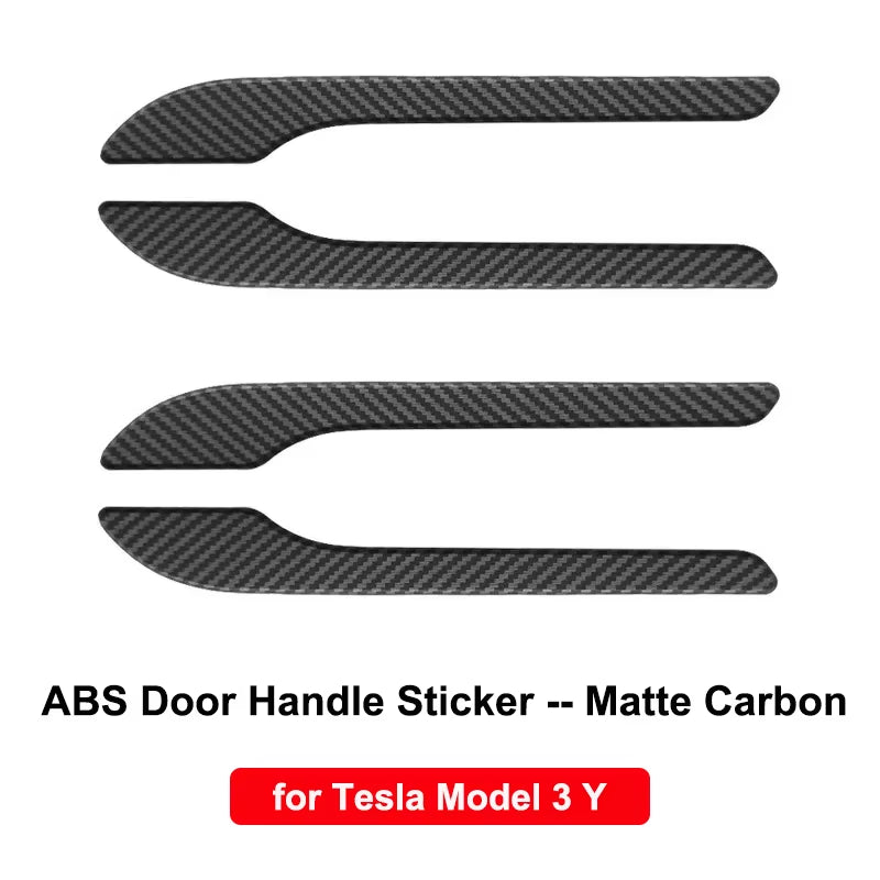 For Tesla Model Y 3 ABS Carbon Fiber Center Console Wrap Cover Kit Dashboard Armrest Door Side Trim Sticker Interior Accessories