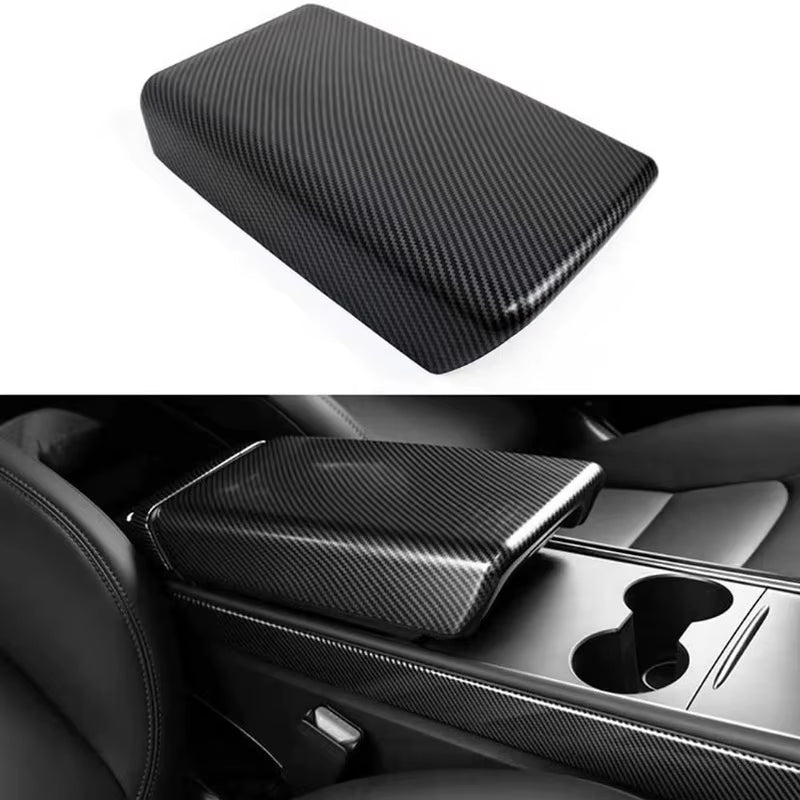 For Tesla Model Y 3 ABS Carbon Fiber Center Console Wrap Cover Kit Dashboard Armrest Door Side Trim Sticker Interior Accessories