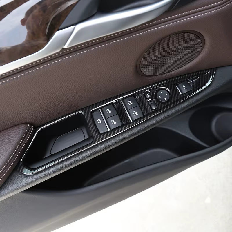 For BMW X5 F15 X6 F16 2014-2018,Steering Wheel,Dashboard,Console Gear Shifter,Panel Sticker,Car Interior Carbon Fiber Trim Cover