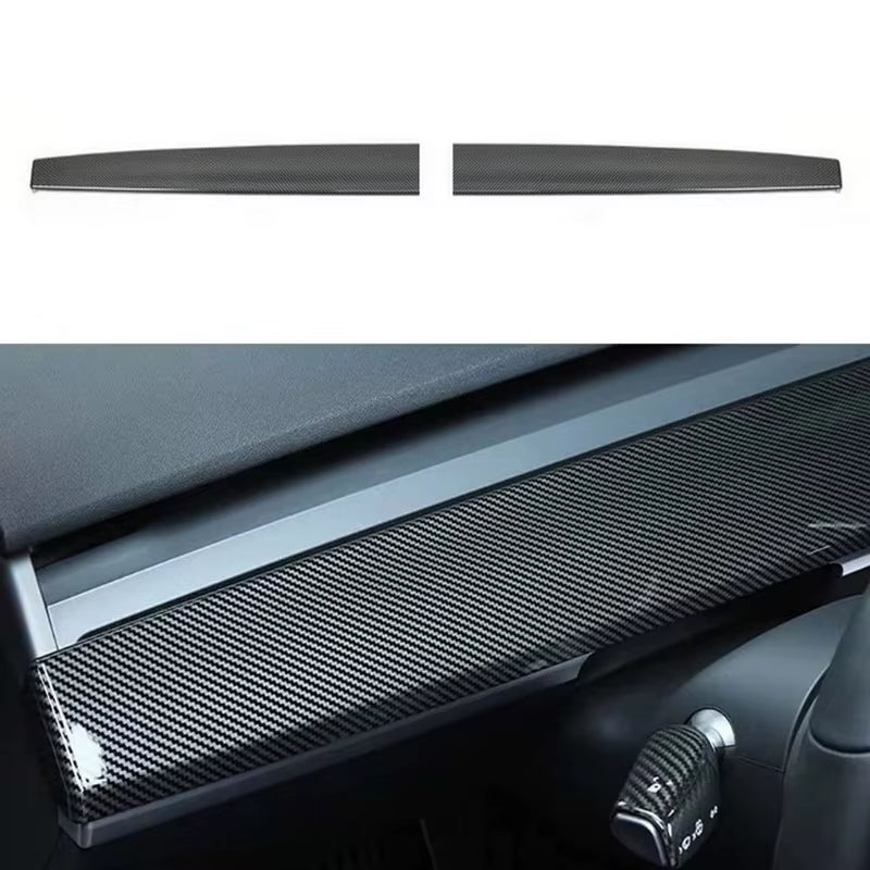 For Tesla Model Y 3 ABS Carbon Fiber Center Console Wrap Cover Kit Dashboard Armrest Door Side Trim Sticker Interior Accessories