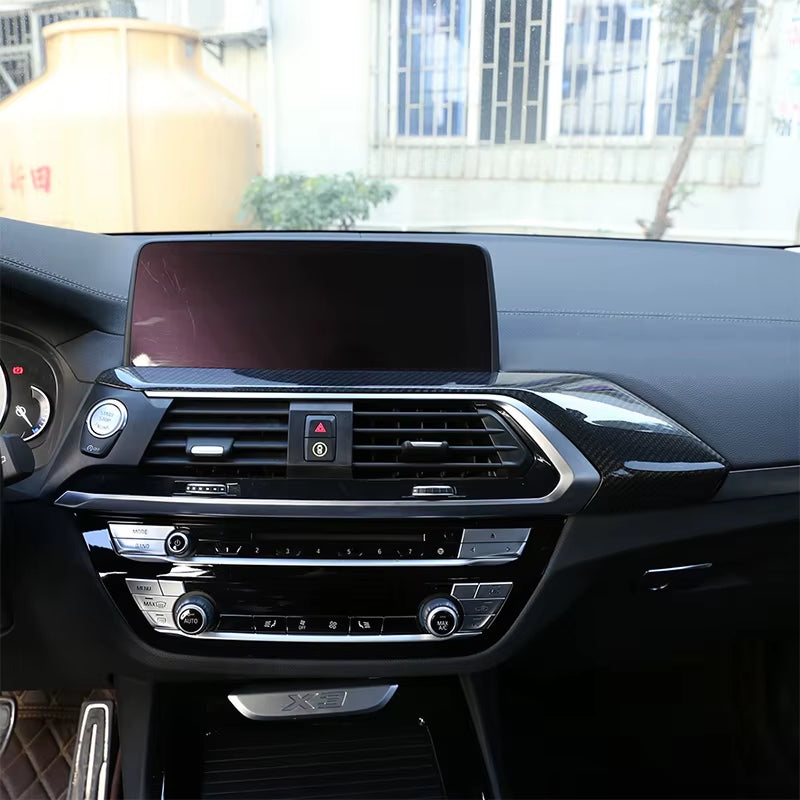 Real Carbon Fiber Car Center Console Decoration Cover Panel Trim for BMW X3 G01 X4 G02 2018 2019 2020 2021 2022+ Accessories
