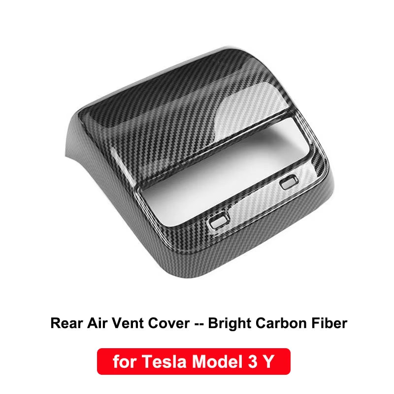 For Tesla Model Y 3 ABS Carbon Fiber Center Console Wrap Cover Kit Dashboard Armrest Door Side Trim Sticker Interior Accessories