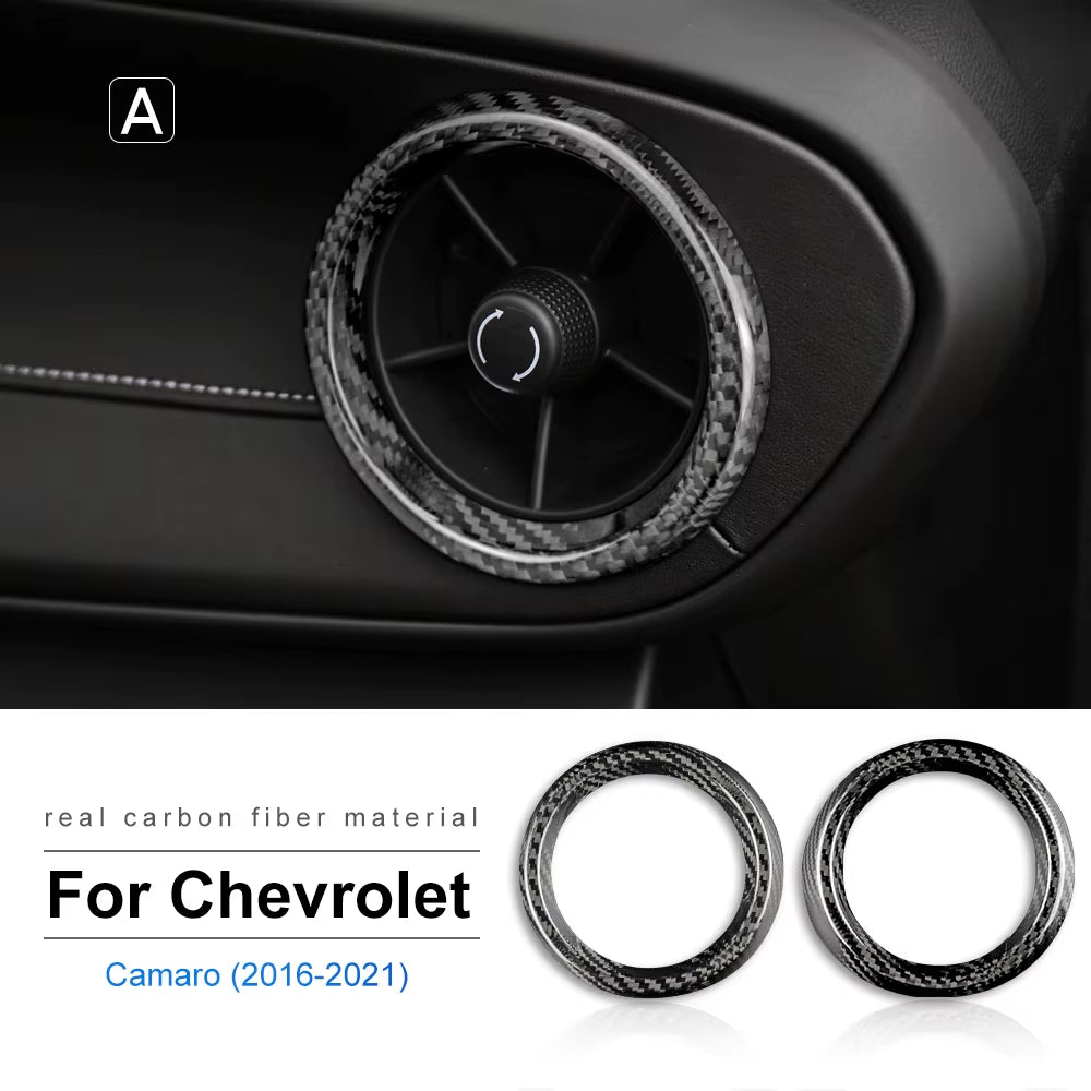 Real Carbon Fiber for Chevrolet Camaro 2016 2017 2018 2019 2020 2021 2022 2023 Car Interior Trim Red Black Accessories Sticker