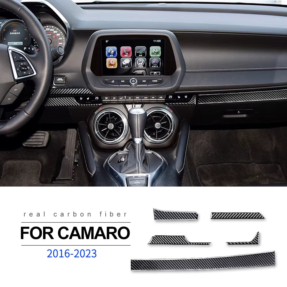 Real Carbon Fiber for Chevrolet Camaro 2016 2017 2018 2019 2020 2021 2022 2023 Car Interior Trim Red Black Accessories Sticker