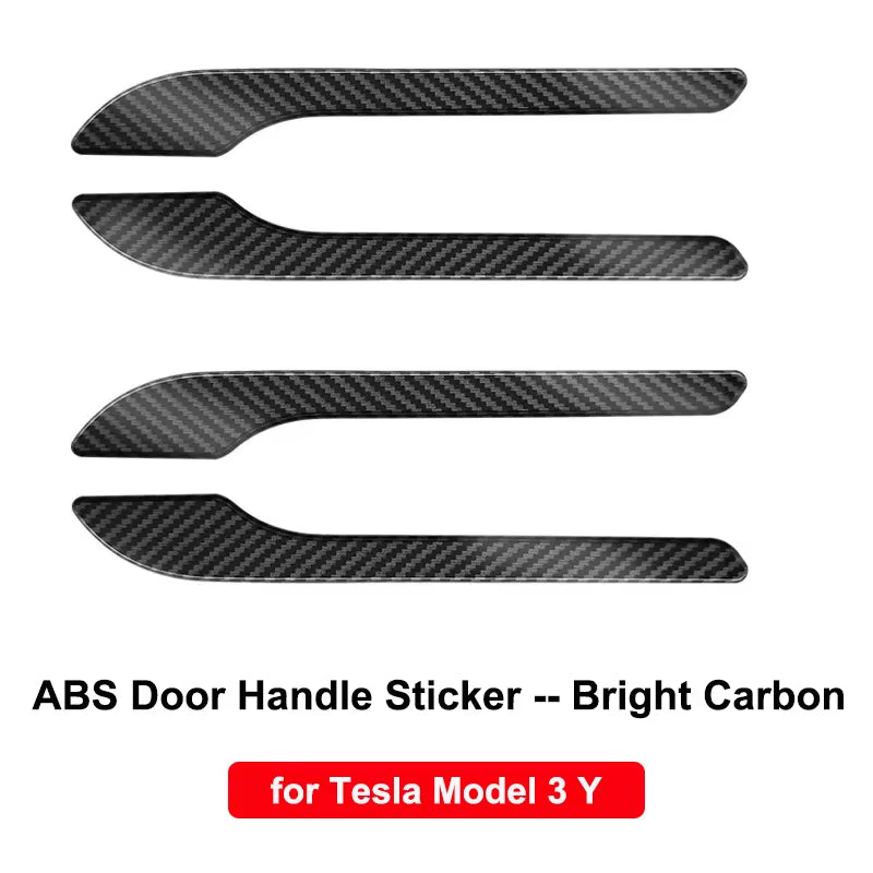 For Tesla Model Y 3 ABS Carbon Fiber Center Console Wrap Cover Kit Dashboard Armrest Door Side Trim Sticker Interior Accessories