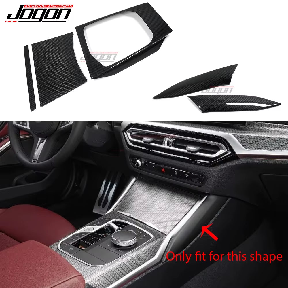 For BMW G80 G81 M2 M3 Touring Sedan Facelift 2022 2023 Car Dashboard Cover Center Console Gear Panel Trim Real Carbon Fiber