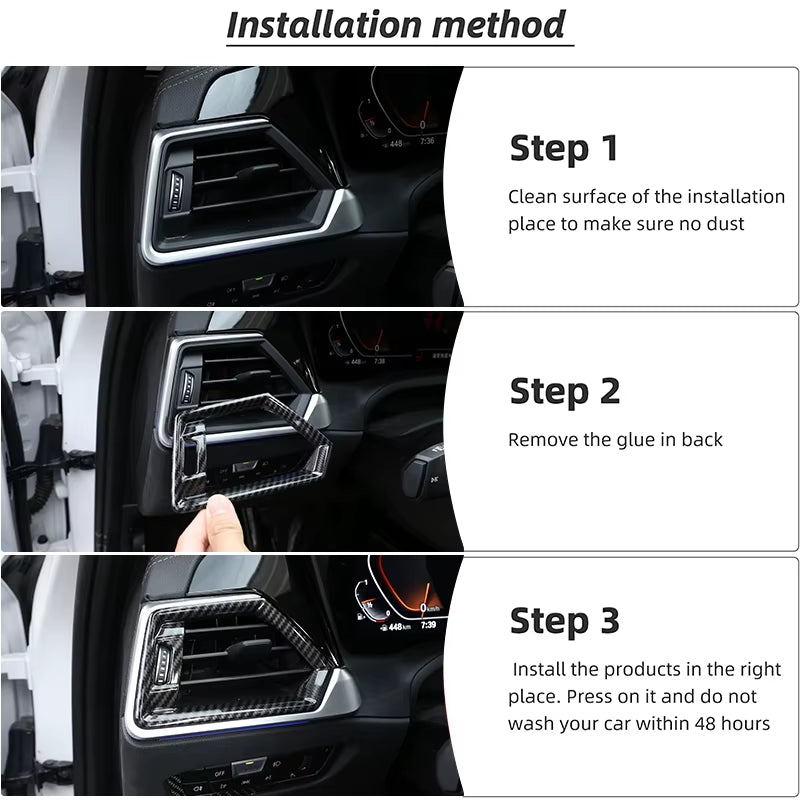 For BMW 3 Series G20 2020-2022 ABS Carbon Fiber Interior Kit Dashboard Console Gear Shift Panel Decoration Cover Trim Stickers