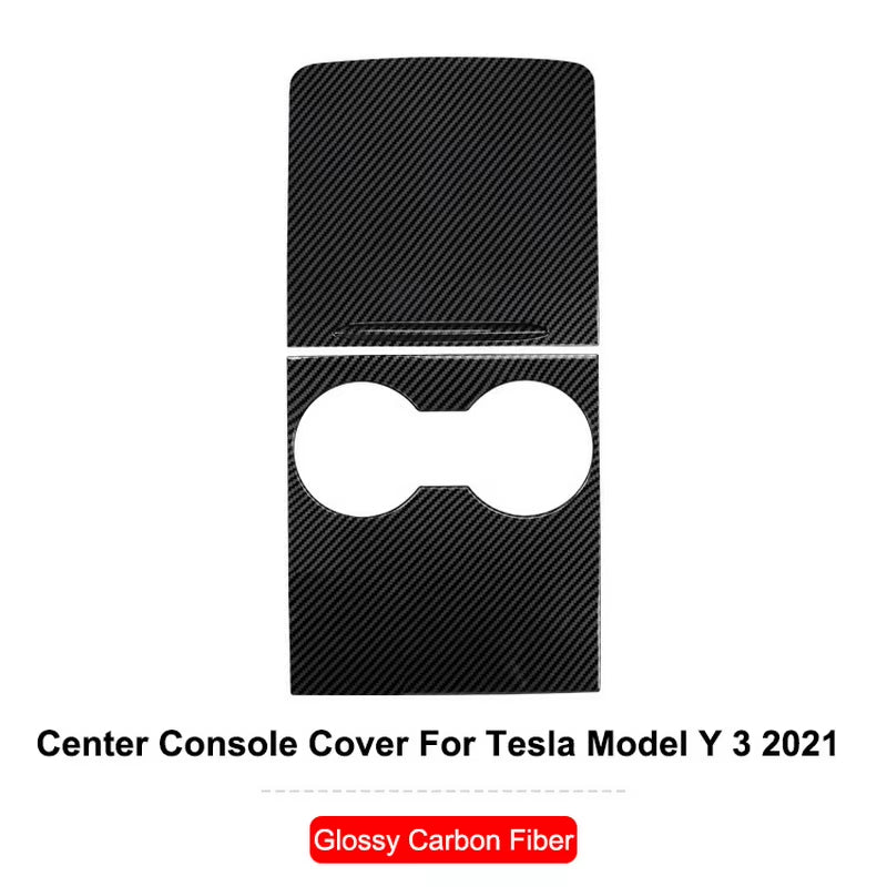 For Tesla Model Y 3 ABS Carbon Fiber Center Console Wrap Cover Kit Dashboard Armrest Door Side Trim Sticker Interior Accessories